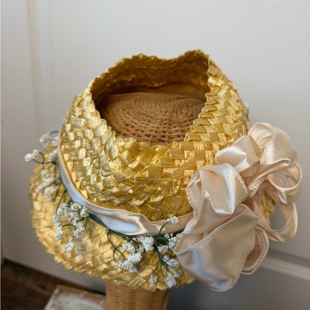 Vintage Straw Hat Miller & Rhoads Kay & Gray Anderson Ribbon Floral Cottagecore